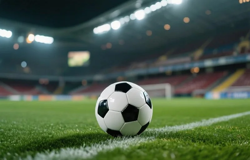 比赛前的足球特写